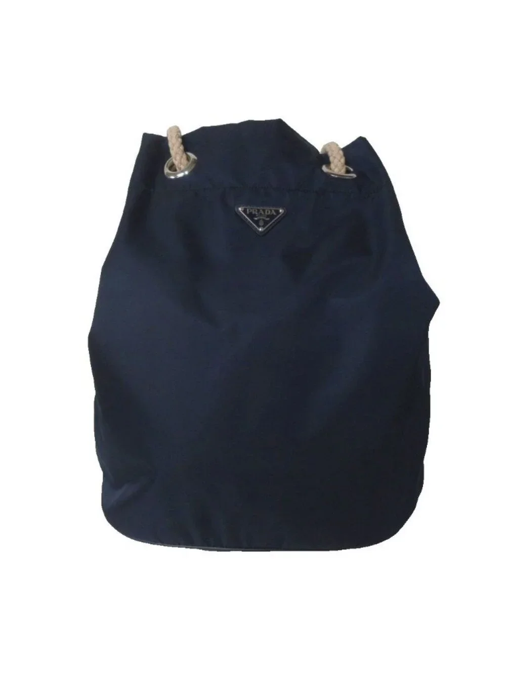 Prada Mariner Small Re-Nylon Bucket Bag Triangular Plate Paneled Design Rope